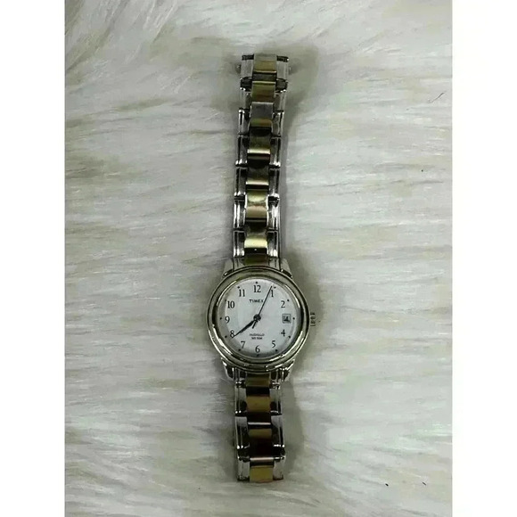 Timex Accessories - Vintage Timex Watch Women's Casual Two Tone Stainless Steel White Dial